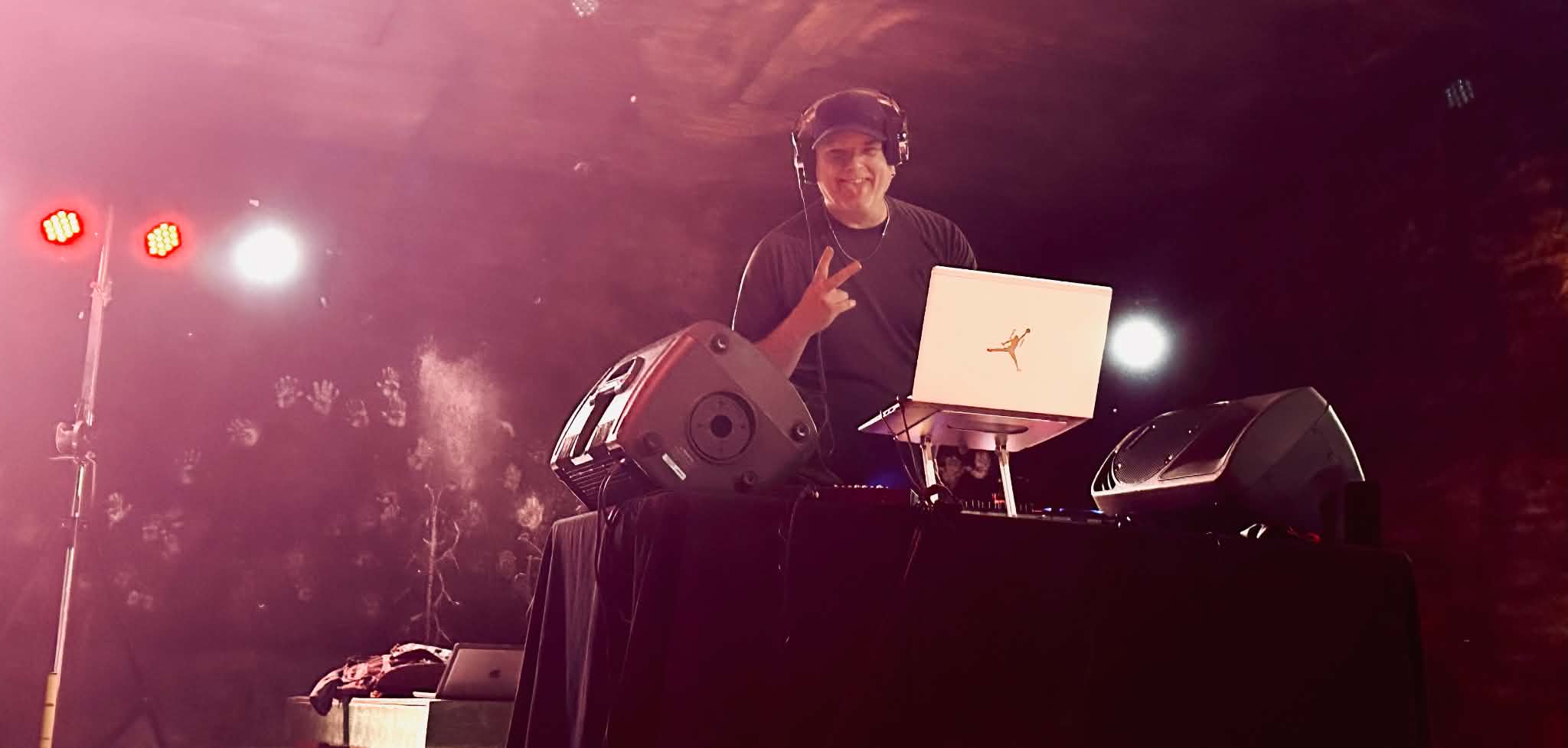 DJ Terry Bevvan at the DJ booth