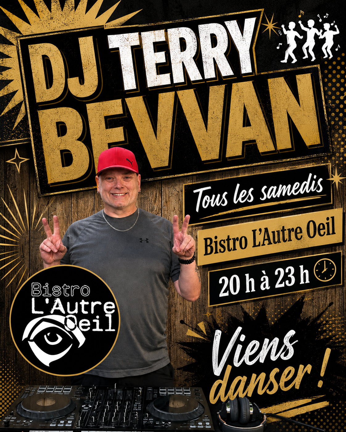 DJ Terry Bevvan Saturdays at L'AO promotional poster