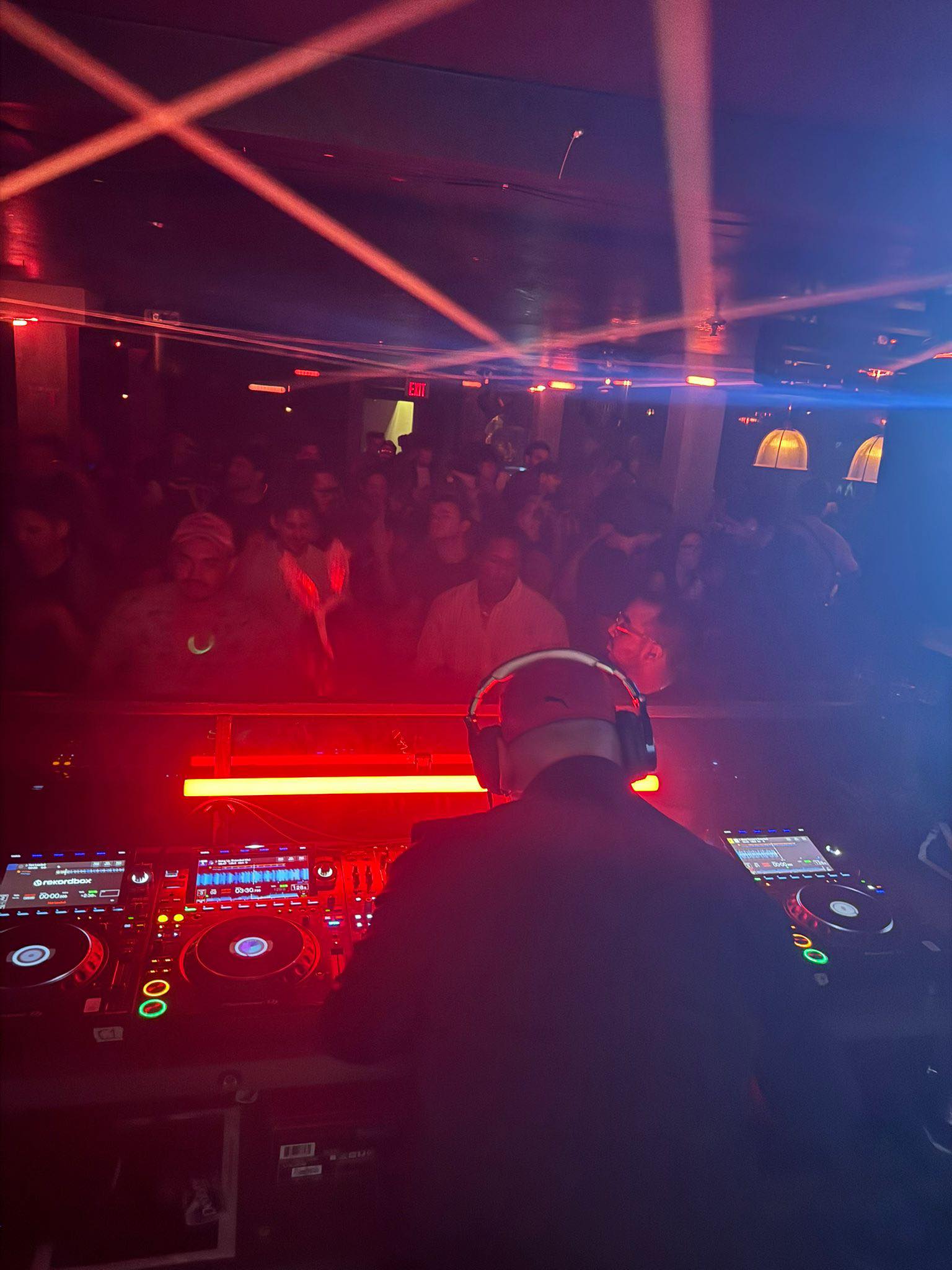DJ booth and dance floor lighting